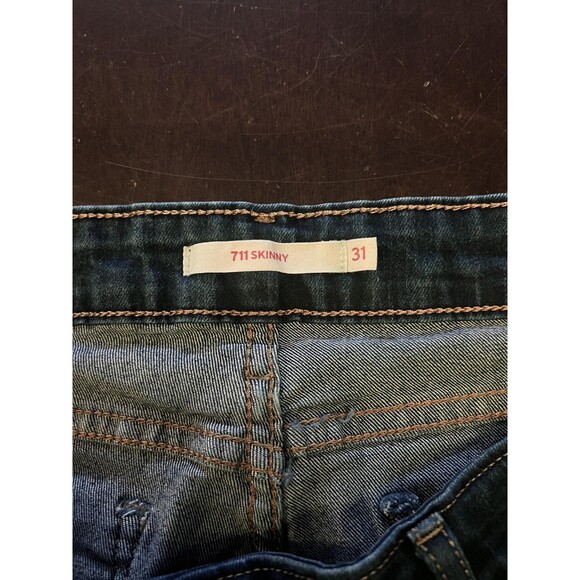 Levis 711 Skinny Jeans Womens 31 Blue Mid Rise Stretch Denim Pants Water Less - Picture 7 of 10